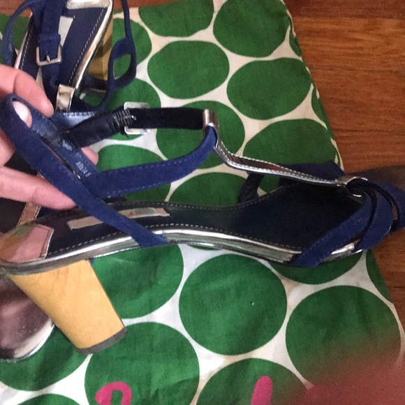 Boden silver and navy t-strap sandals - Picture 2 of 4